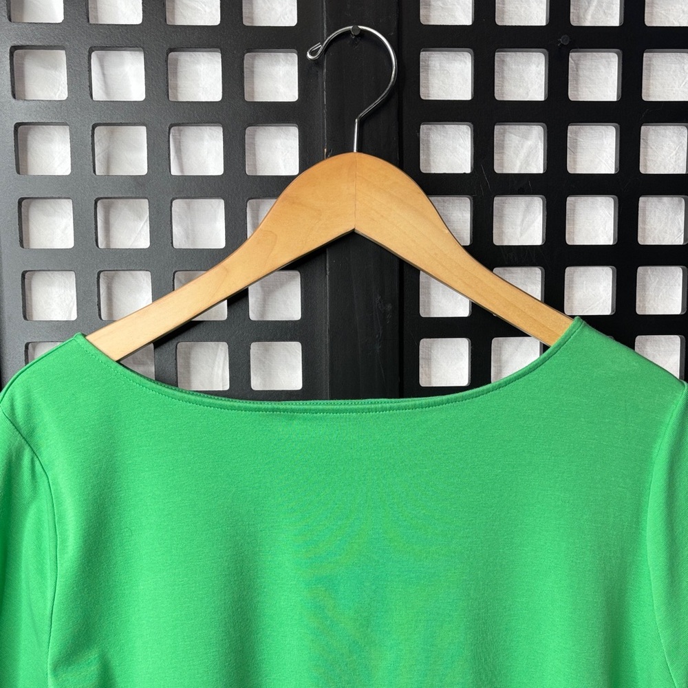 💚 Lauren Ralph Lauren Relaxed Top Women 3X Green Crew Stretch Soft Comfy💚 - Picture 4 of 13